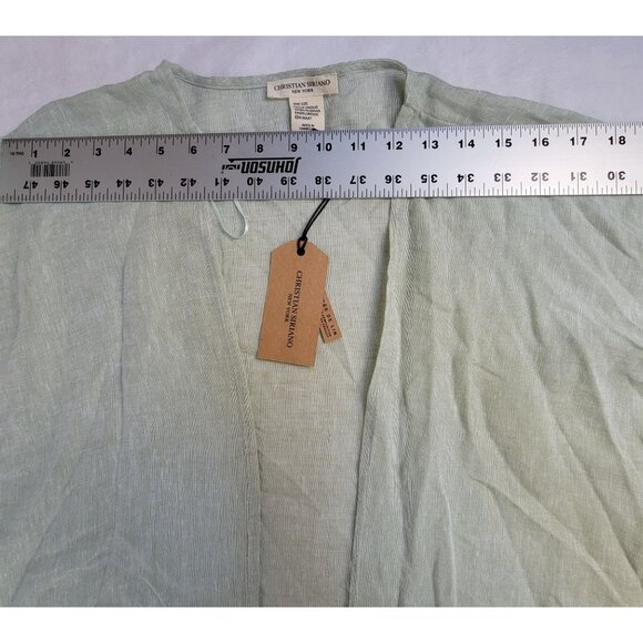 Christian Siriano Light Green Linen Blend Open Tie-Front Cardigan One Size New - Picture 5 of 7